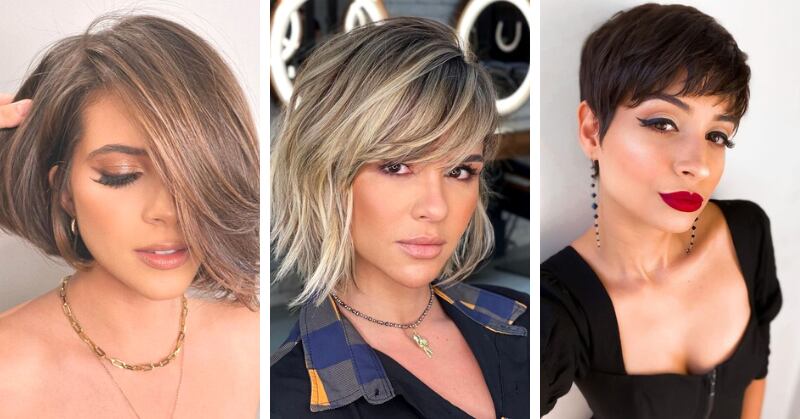 6 modelos fabulosos de cortes de cabelo feminino curto para rosto