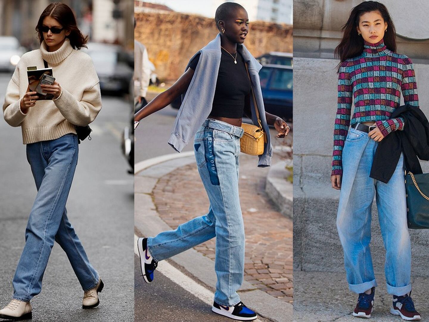 Moda: looks con baggy jeans elegantes para mujeres de 40