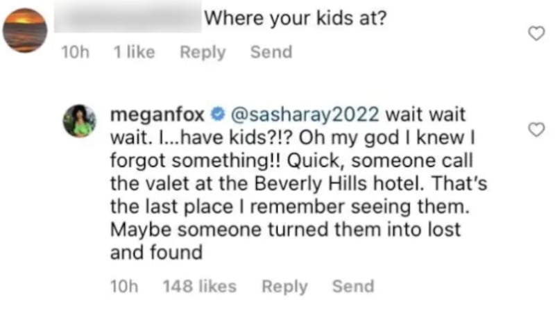 Megan Fox rebate pessoas que perguntaram onde estavam seus filhos