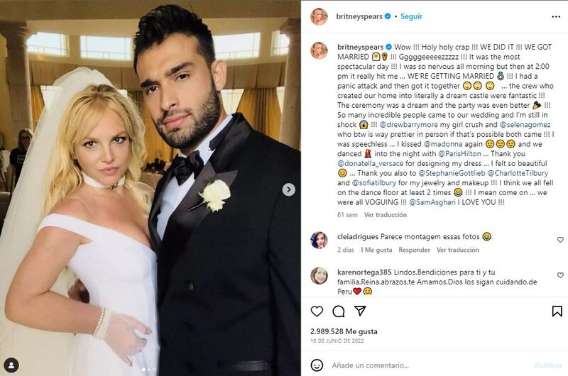 Britney Spears y Sam Asghari comenzaron su noviazgo tras conocerse en el rodaje de un video