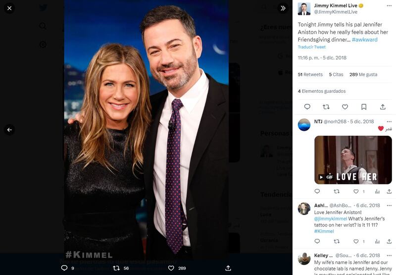 Jennifer Aniston llevó el vestido "Falconetti" en negro en 2018