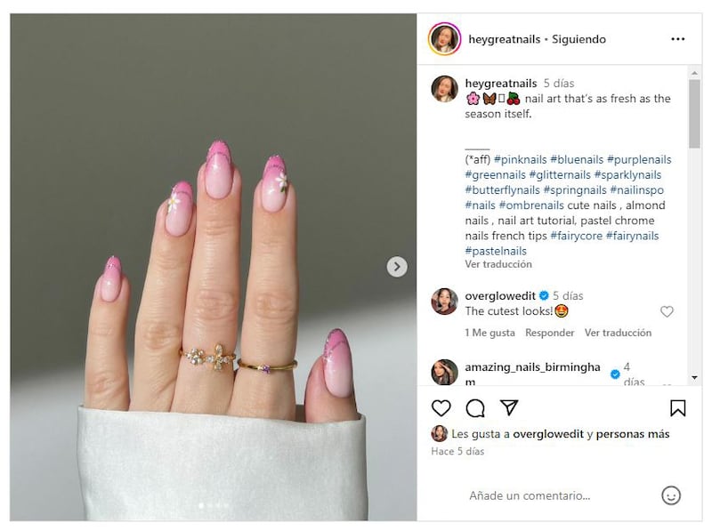 Ideas de manicura francesa para primavera