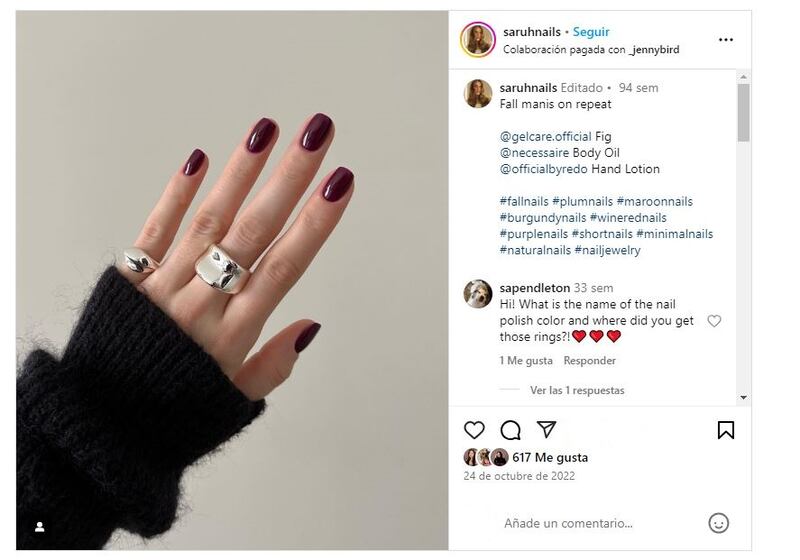 Las 'burgundy nails' son las uñas más sofisticadas en tendencia para el otoño