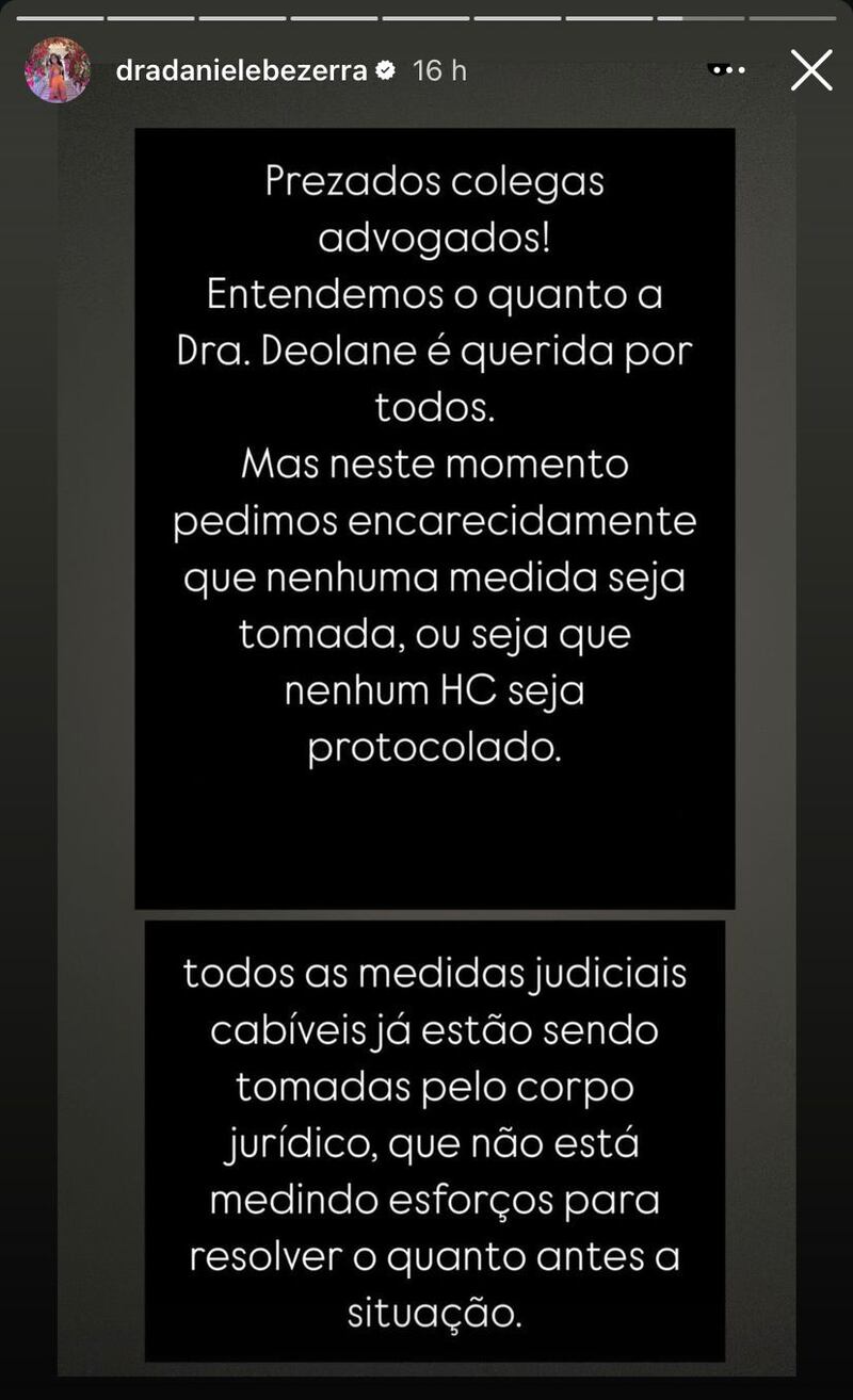 Daniele Bezerra via Instagram Story