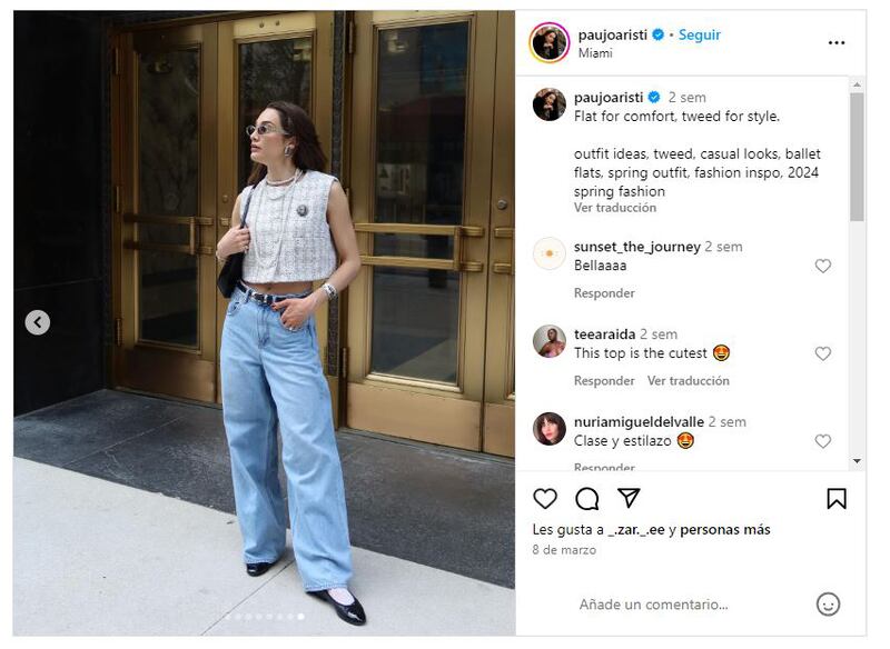 La combinación de bailarinas y jeans es perfecta para la primavera