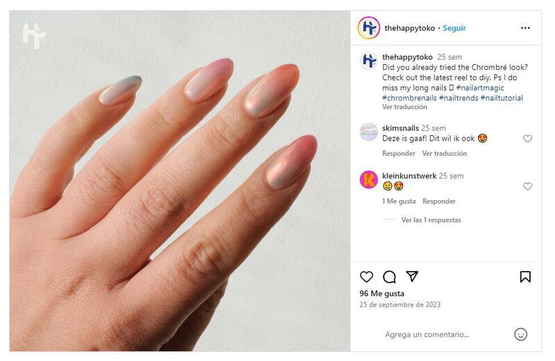 Las uñas chrombré son la última tendencia en cuanto a manicura para primavera-verano 2024