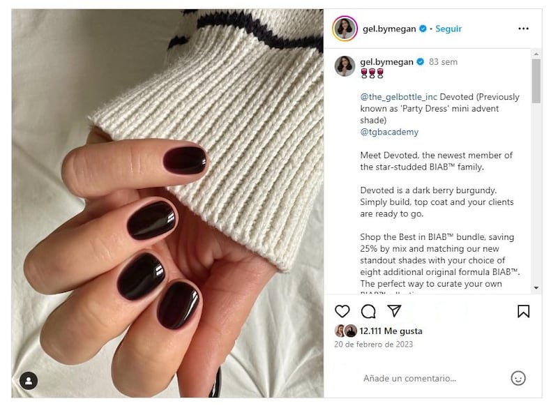 Las 'black cherry nails' son una manicura básica, pero no menos elegante del otoño