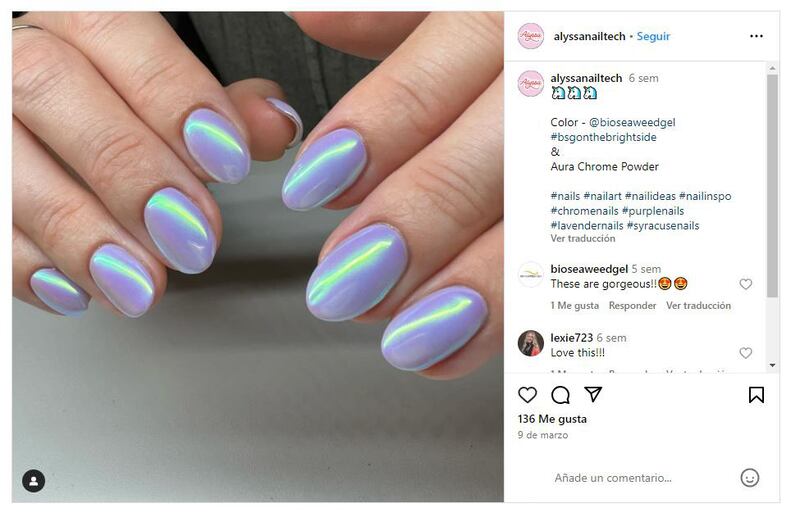 Las uñas seashell son la última manicura dentro de la tendencia 'mermaidcore'