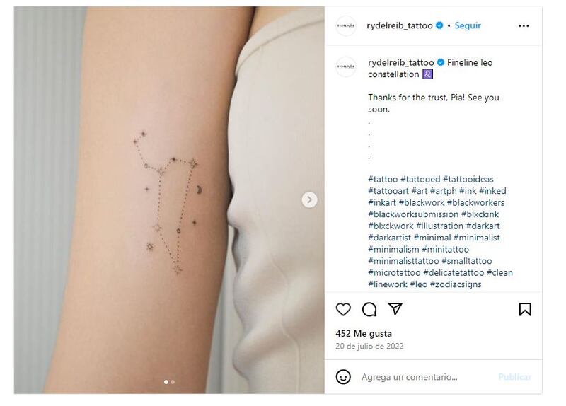 Los tatuajes de constelaciones son ideales para amantes de la astronomía y astrología