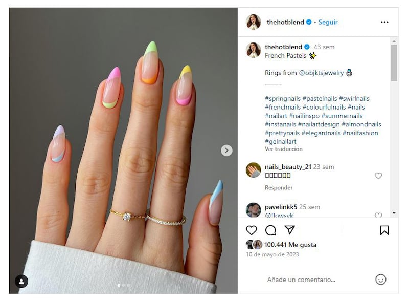 Ideas de manicura francesa para primavera