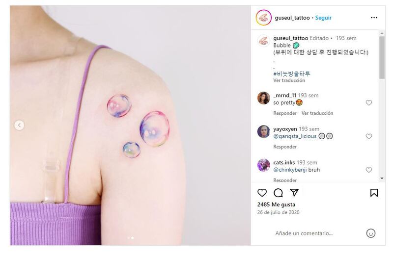 Los tatuajes de burbujas representan la libertad