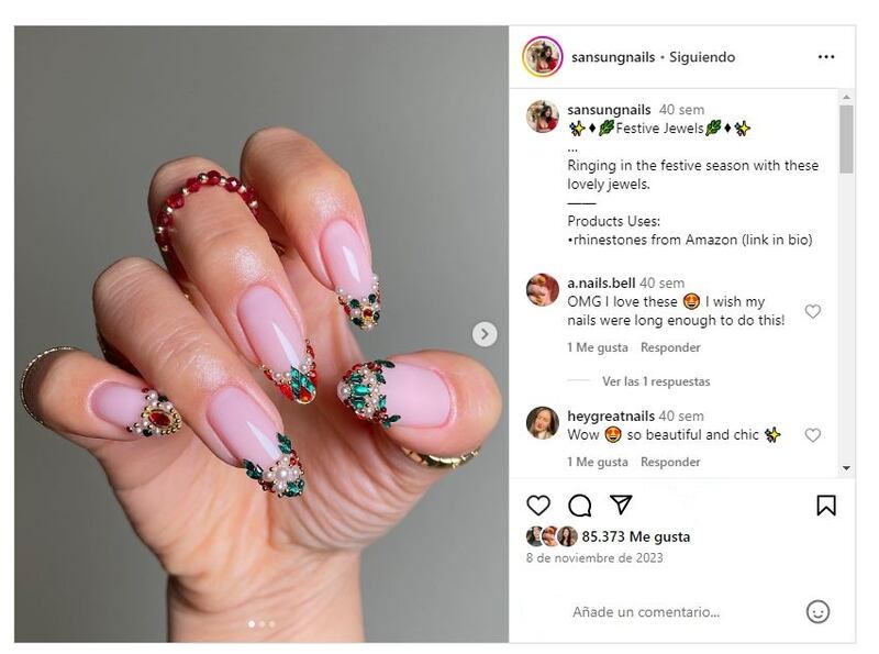 Las 'gem nails' son ideales para las mujeres que aman el glamur y el brillo