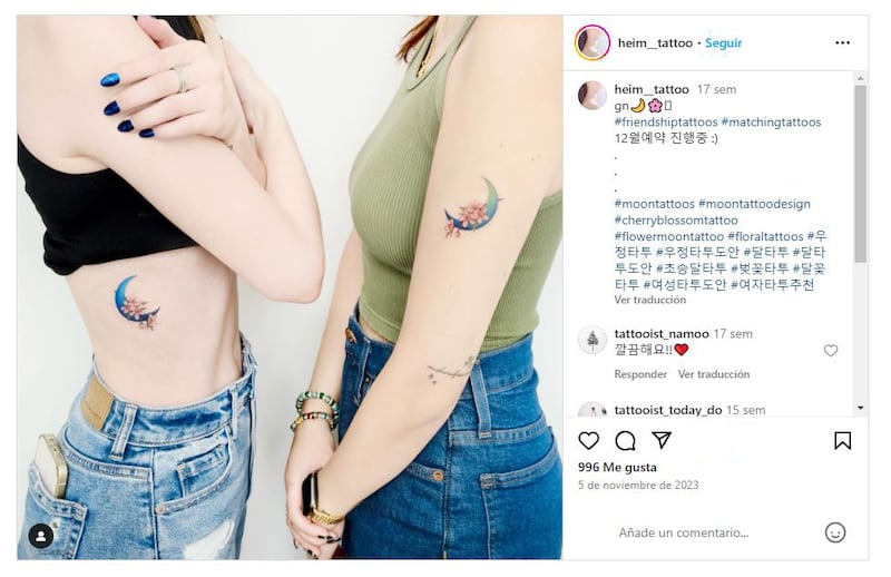 Los tatuajes a juego permiten representar los lazos especiales entre dos o más personas