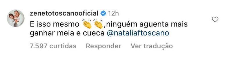 Zé Neto, da dupla com Cristiano, também comentou a publicação de Virginia e Zé Felipe