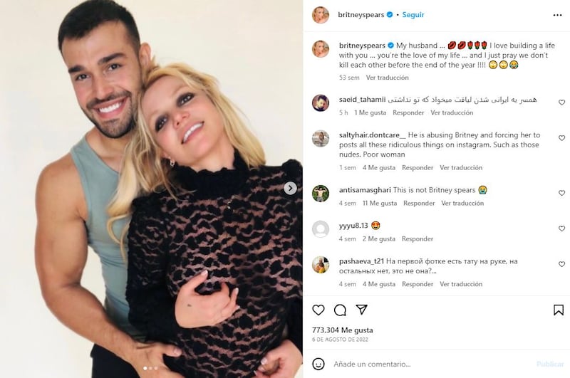 Britney Spears y Sam Asghari comenzaron su noviazgo tras conocerse en el rodaje de un video