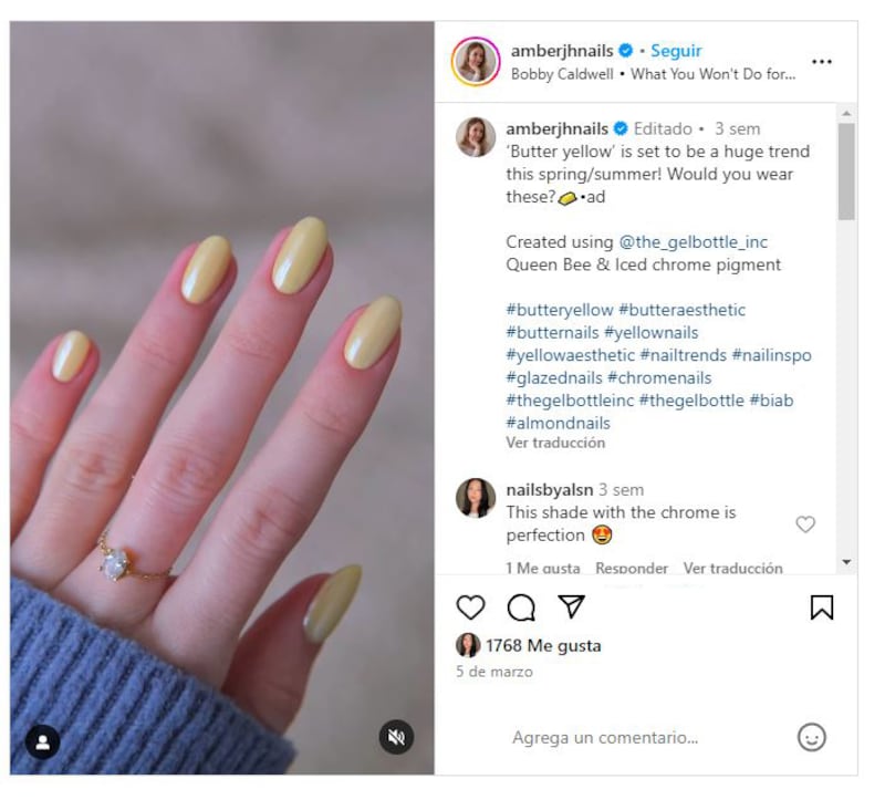 Las uñas mantequilla son la última tendencia de manicura para primavera