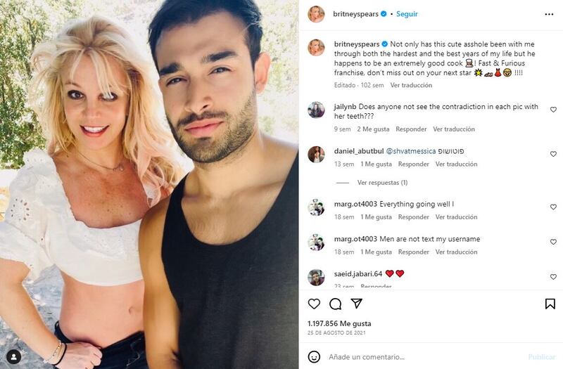 Britney Spears y Sam Asghari comenzaron su noviazgo tras conocerse en el rodaje de un video