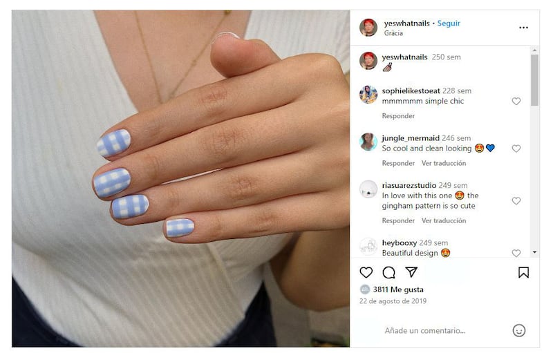 Las uñas vichy son perfectas para mujeres audaces y elegantes