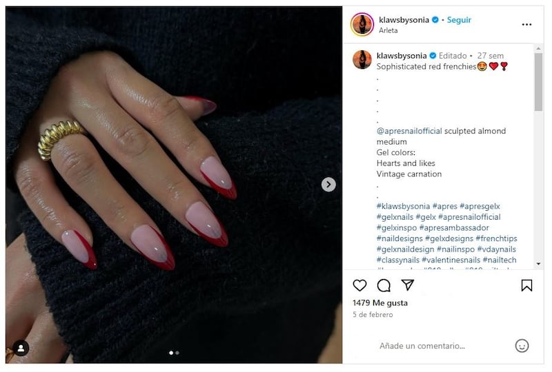 Las uñas cherry red serán una de las grandes tendencias de manicura en otoño