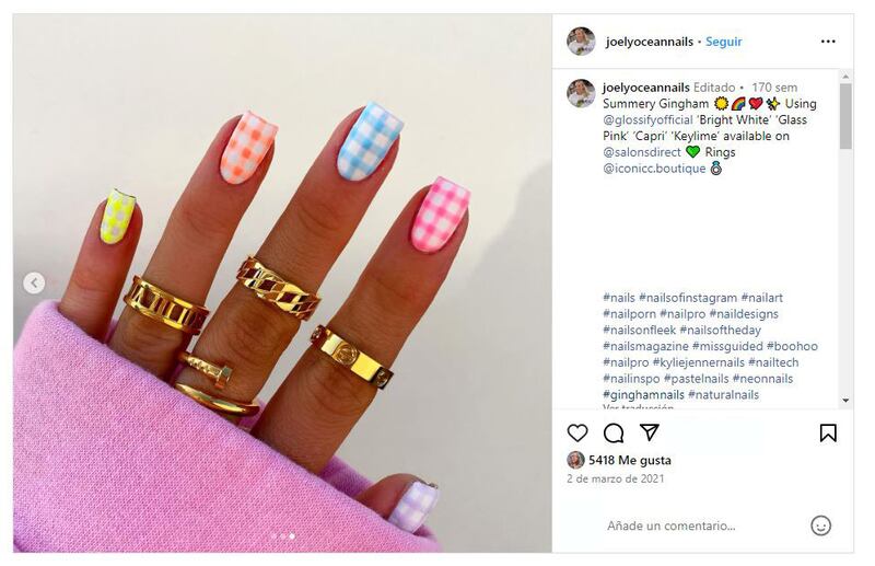 Las uñas vichy son perfectas para mujeres audaces y elegantes