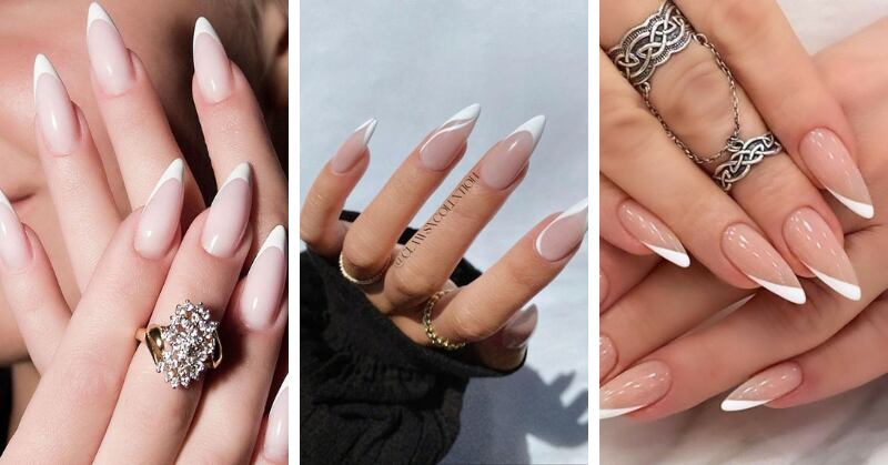 Unhas stiletto francesinha