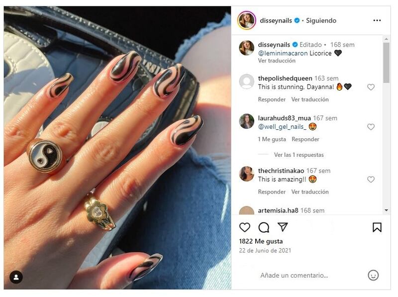 Las 'sheer black nails' son elegantes, lujosas e ideales para llevar en el otoño