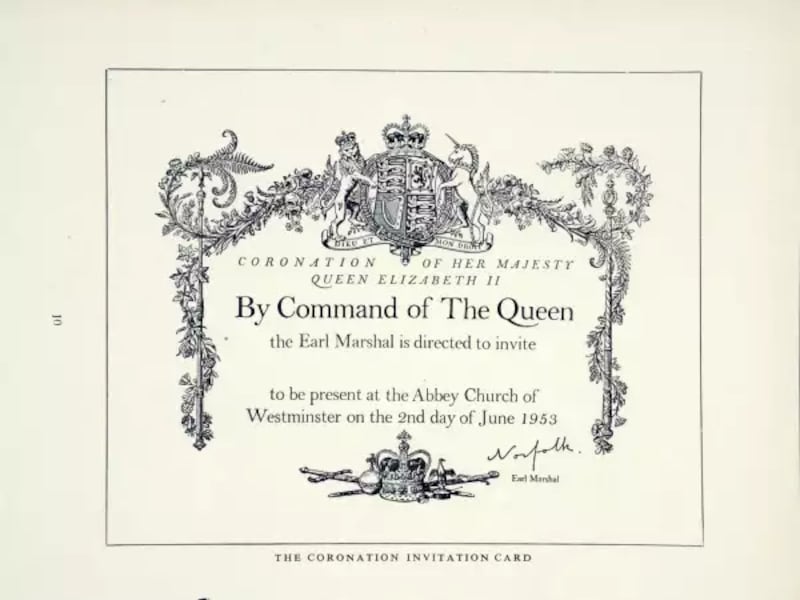 Convite coroação Elizabeth II