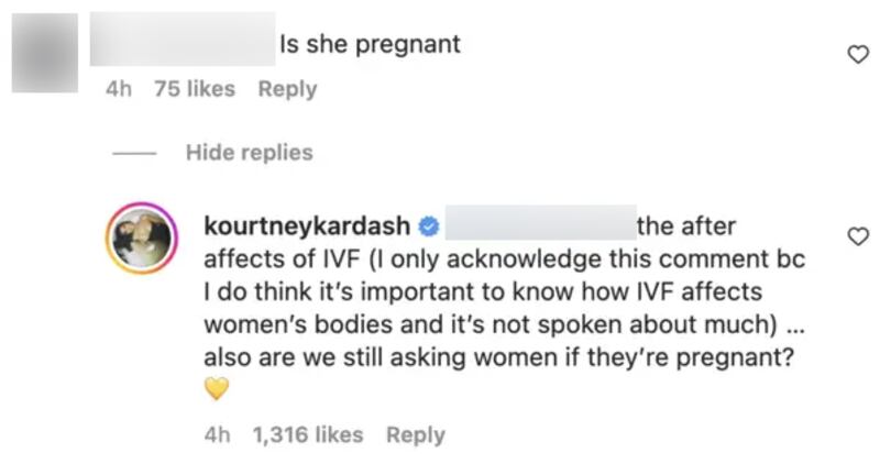 Kourtney Kardashian abre o coração sobre o momento pós fertilização in vitro