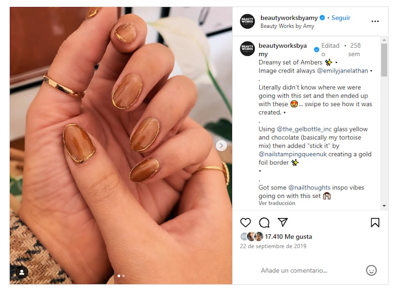 Las 'amber nails' son una de las últimas tendencias en cuanto a manicura para el otoño